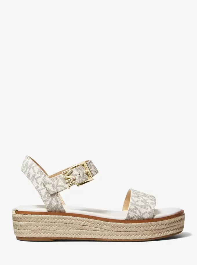 Sandały espadryle na platformie z logo Richie Signature Sandały espadryle na platformie z logo Richie Signature