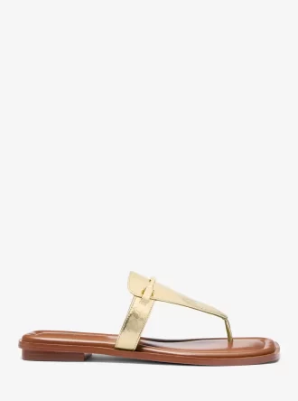 Sandały Lena Metallic Leather z paskiem w kształcie litery T