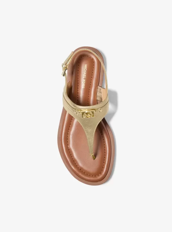 Sandały Mandy Metallic Leather T-Strap Sandały Mandy Metallic Leather T-Strap