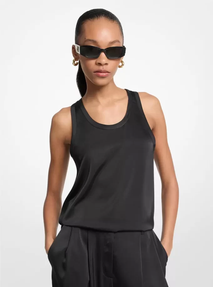 Satynowy top typu racerback