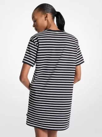 Sukienka w paski z bawełny typu T-shirt