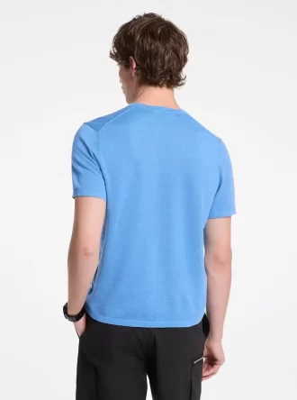 Sweter z krótkim rękawem z lnu i bawełny