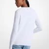 Sweter z mieszanki bawełny z frędzlami i serduszkami Sweter z mieszanki bawełny z frędzlami i serduszkami