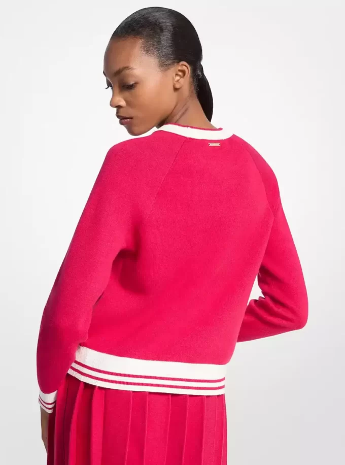 Sweter z mieszanki bawełny z logo Sweter z mieszanki bawełny z logo