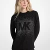 Sweter z mieszanki bawełny z ozdobnym logo Sweter z mieszanki bawełny z ozdobnym logo