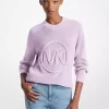Sweter z mieszanki bawełny z plecionym logo Sweter z mieszanki bawełny z plecionym logo