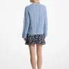 Sweter z mieszanki nylonu i alpaki o splocie kablowym Sweter z mieszanki nylonu i alpaki o splocie kablowym