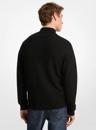 Sweter z mieszanki wełny z zamkiem błyskawicznym na ćwierć