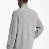 Sweter z zamkiem błyskawicznym z mieszanki wełny