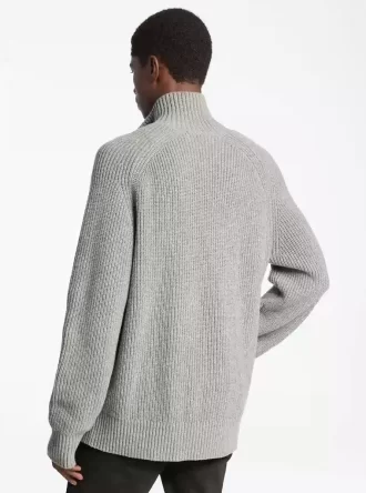 Sweter z zamkiem błyskawicznym z mieszanki wełny
