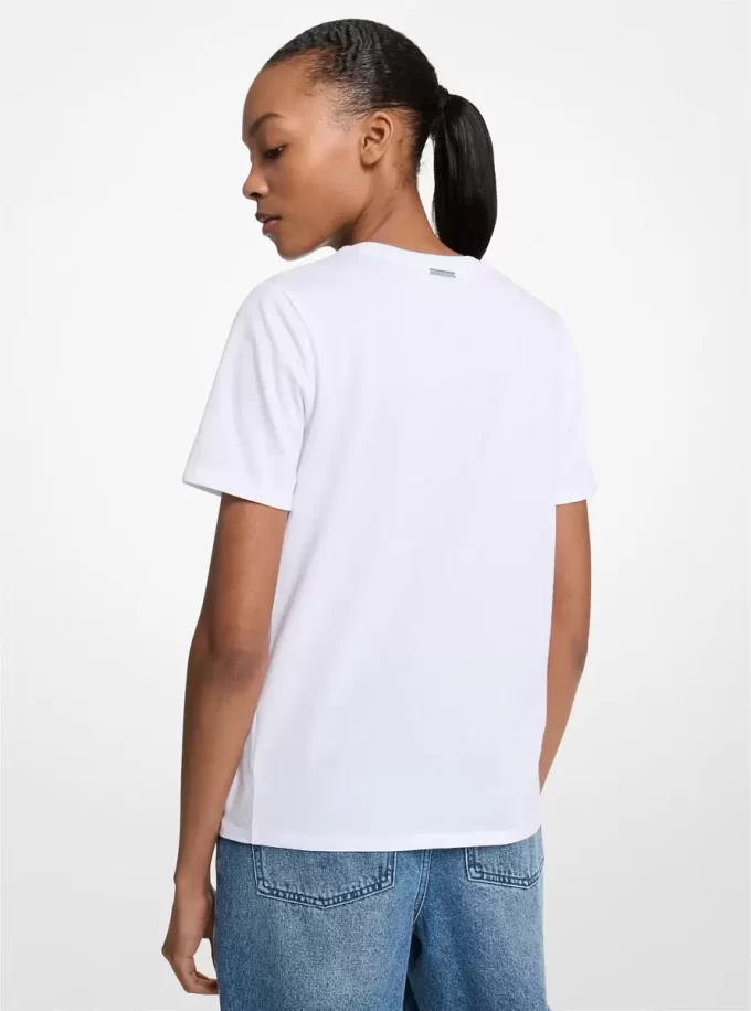 T-shirt z bawełny z cekinami i grafiką T-shirt z bawełny z cekinami i grafiką