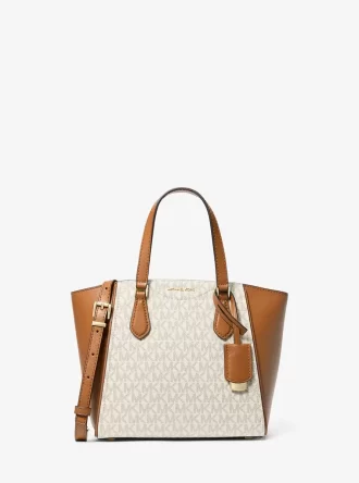 Taryn Small Signature Logo i skórzana torba typu crossbody