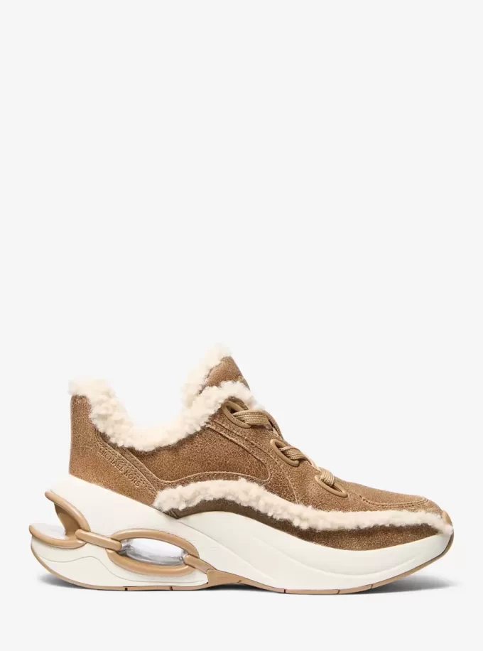 Toni Distressed Leather and Sherpa Trainer Toni Distressed Leather and Sherpa Trainer