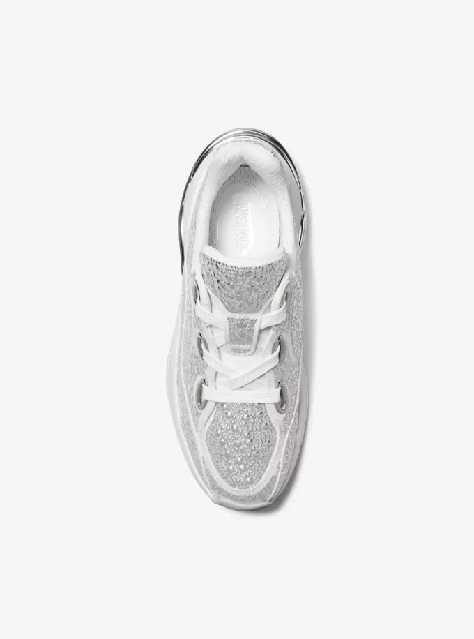 Toni Embellished Linen Blend Trainer Toni Embellished Linen Blend Trainer