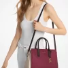 Torba Laila Medium Color-Block Pebbled Leather Satchel Torba Laila Medium Color-Block Pebbled Leather Satchel