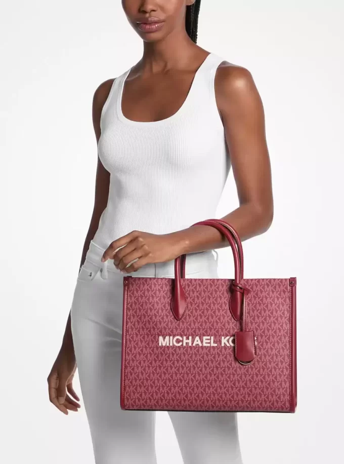 Torba Mirella Medium Metallic Signature Logo