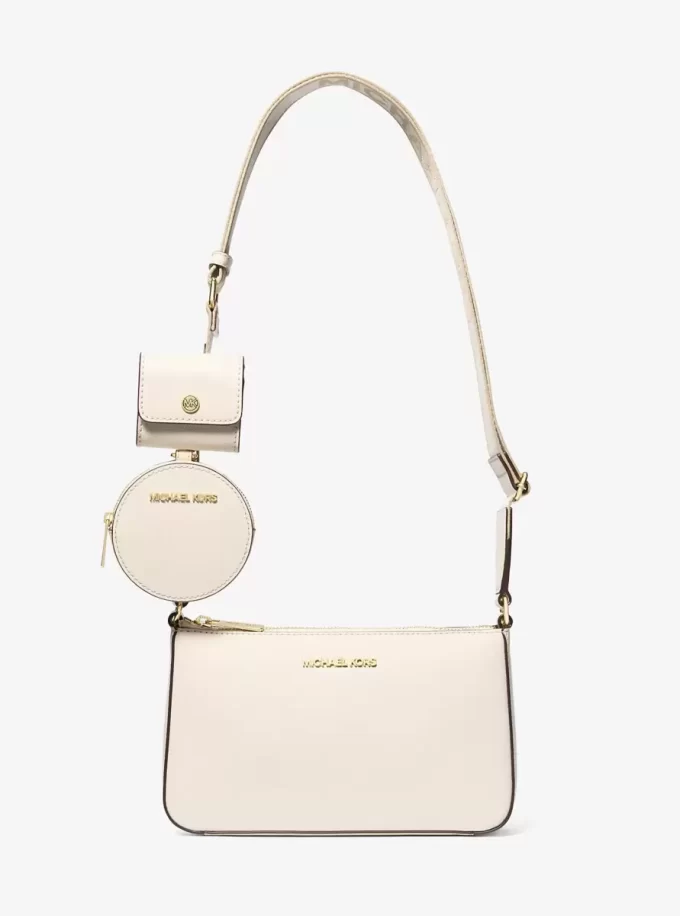 Torba na ramię Jet Set ze skóry saffiano z etui na Apple Airpods Pro Torba na ramię Jet Set ze skóry saffiano z etui na Apple Airpods Pro