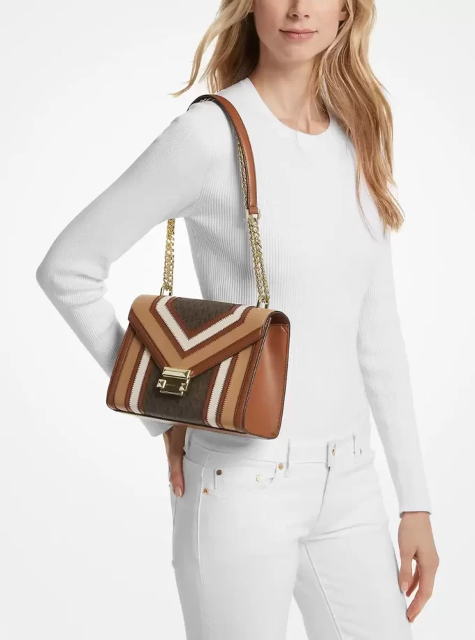 Torba na ramię Whitney Medium Color-Block z sygnowanym logo