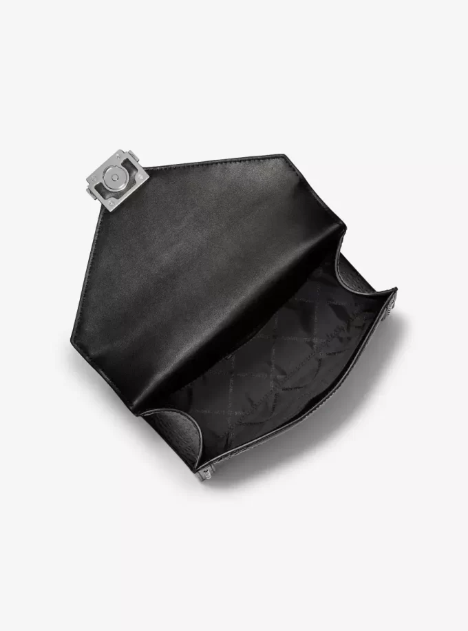Torba na ramię Whitney Medium Signature Logo z nadrukiem w panterkę z cielęcej sierści Torba na ramię Whitney Medium Signature Logo z nadrukiem w panterkę z cielęcej sierści