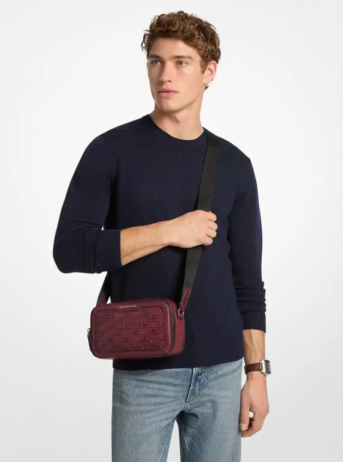 Torba na ramię z wytłoczonym logo Hudson z polerowanej skóry Torba na ramię z wytłoczonym logo Hudson z polerowanej skóry