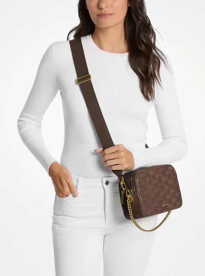 Torba typu crossbody Bryant Medium z wytłoczonym logo i polerowaną skórą Torba typu crossbody Bryant Medium z wytłoczonym logo i polerowaną skórą