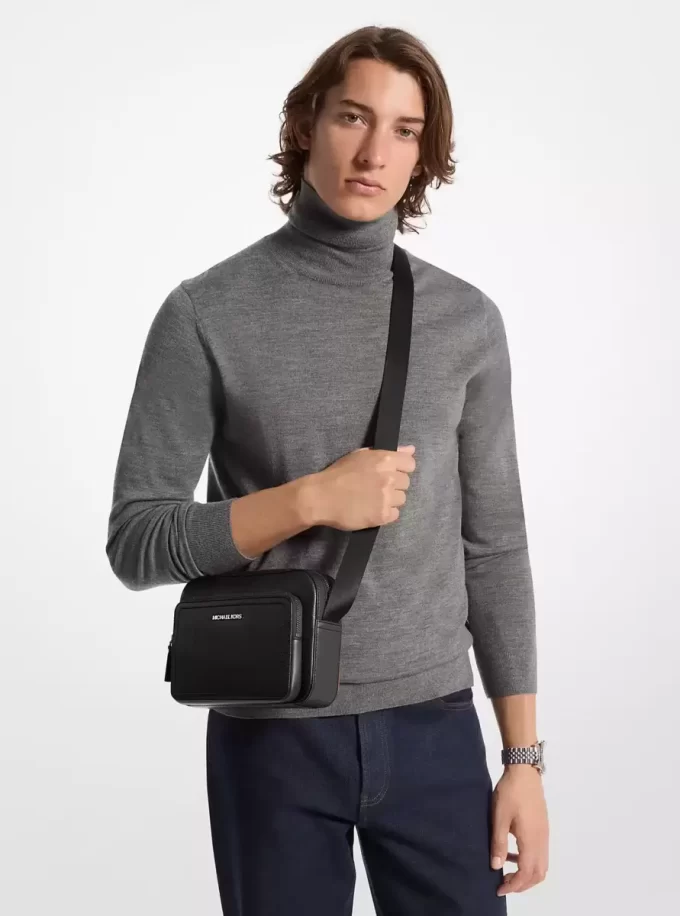 Torba typu crossbody ze skóry groszkowanej Cooper Torba typu crossbody ze skóry groszkowanej Cooper
