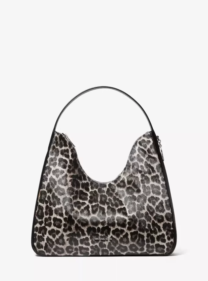 Torba typu hobo z nadrukiem w panterkę Nayla Medium Torba typu hobo z nadrukiem w panterkę Nayla Medium