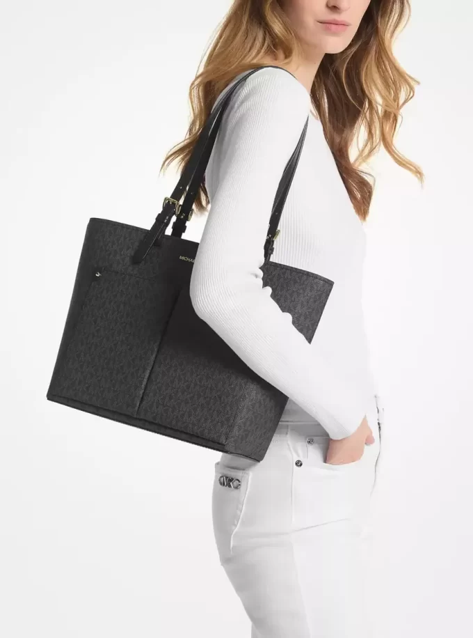 Torba typu tote Jet Set Medium z kieszonką na logo Torba typu tote Jet Set Medium z kieszonką na logo