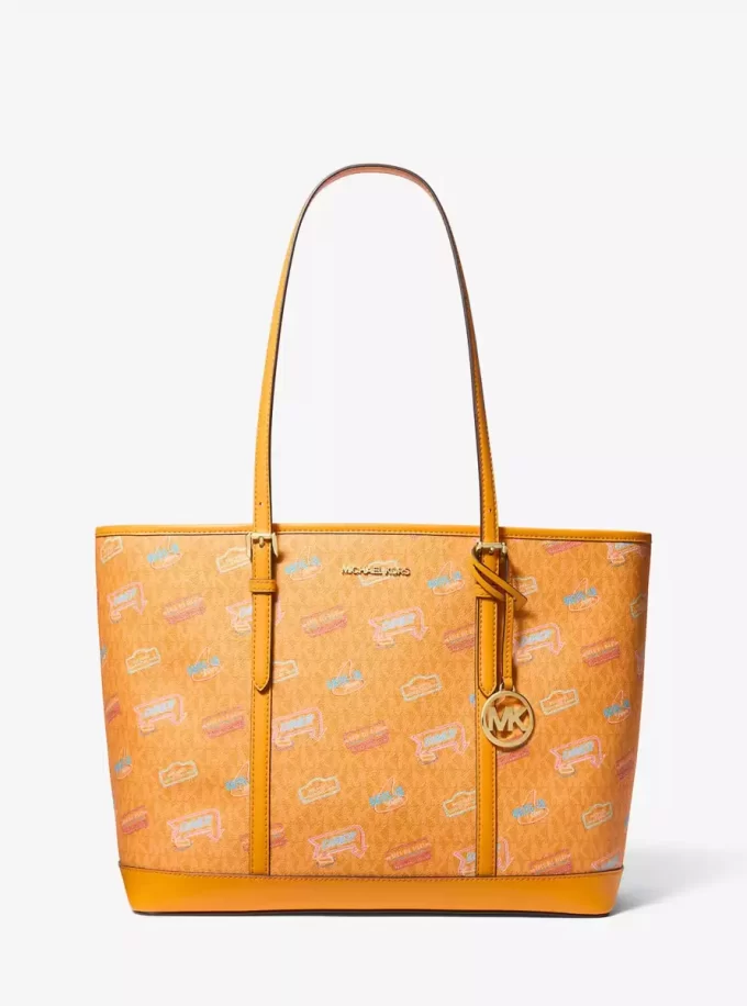 Torba typu tote Jet Set z dużym nadrukiem i logo Torba typu tote Jet Set z dużym nadrukiem i logo