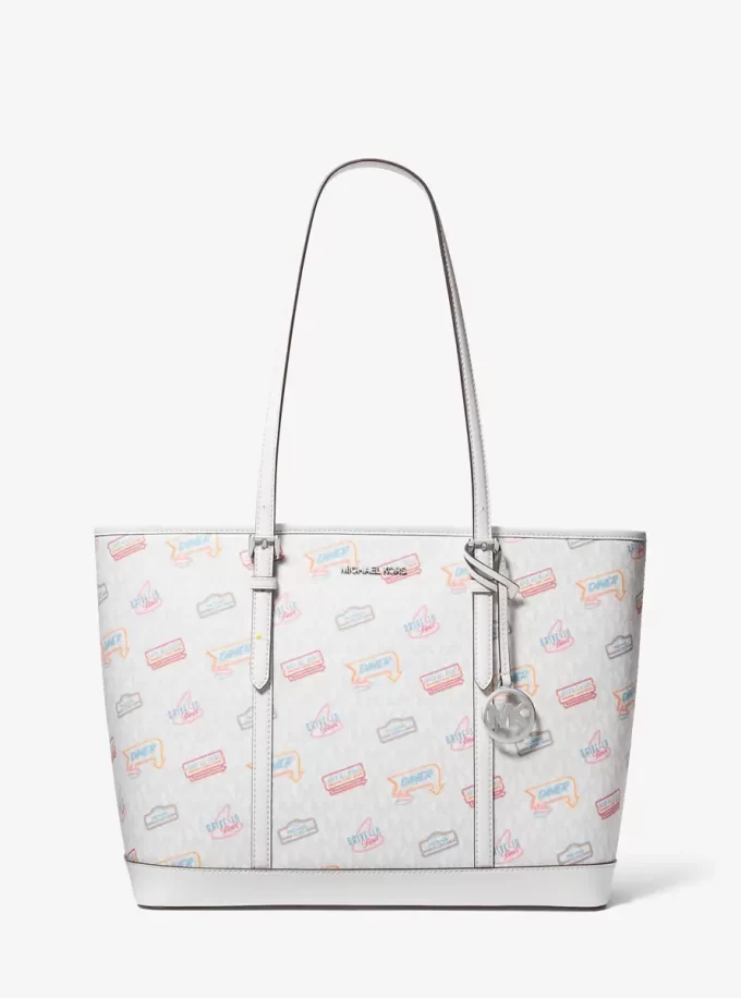 Torba typu tote Jet Set z dużym nadrukiem i logo Torba typu tote Jet Set z dużym nadrukiem i logo