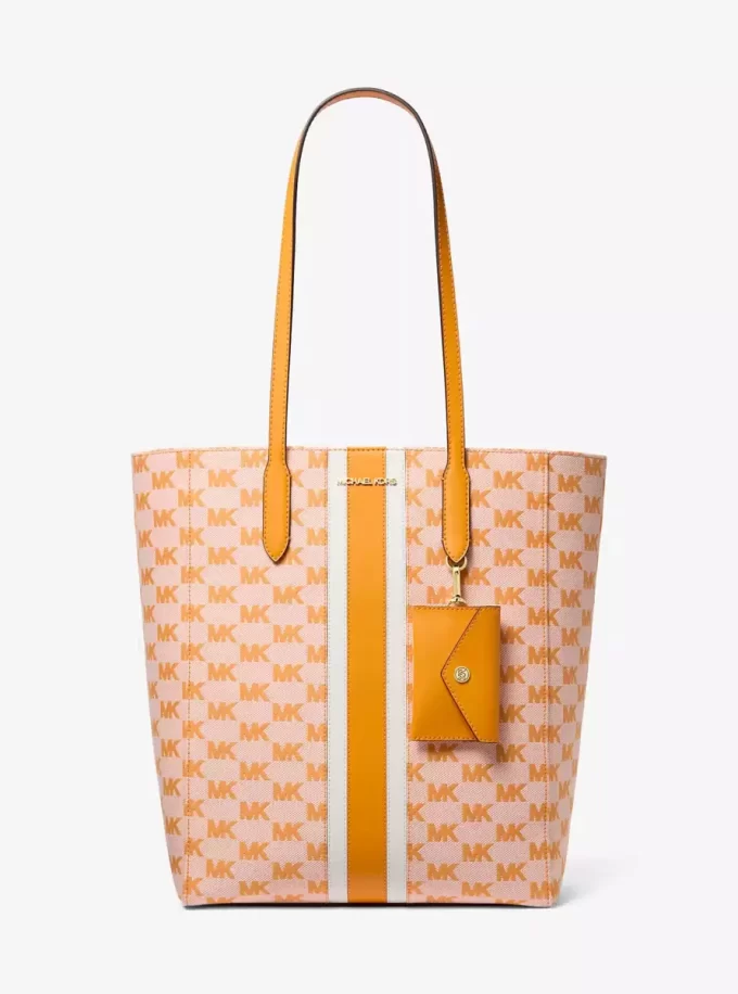 Torba typu tote Vincent z dużym logo i żakardem oraz etui na karty Torba typu tote Vincent z dużym logo i żakardem oraz etui na karty