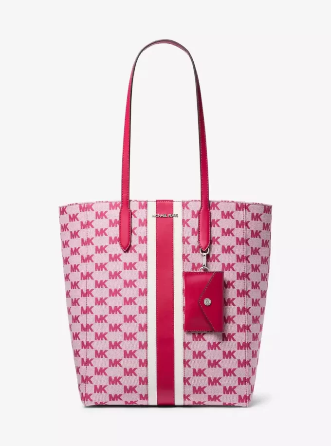 Torba typu tote Vincent z dużym logo i żakardem oraz etui na karty Torba typu tote Vincent z dużym logo i żakardem oraz etui na karty