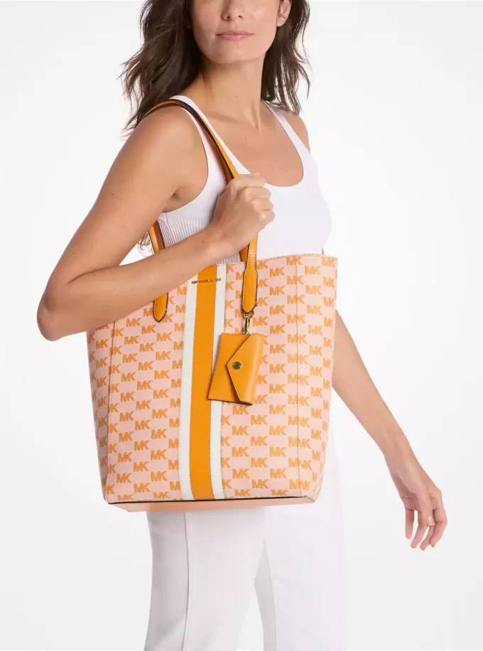 Torba typu tote Vincent z dużym logo i żakardem oraz etui na karty Torba typu tote Vincent z dużym logo i żakardem oraz etui na karty