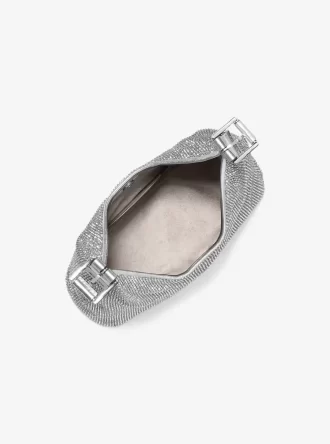 Torebka na ramię Nolita Small Hobo z metalicznej siateczki z kryształkami w limitowanej edycji