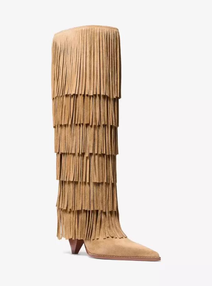 Wysokie buty zamszowe z frędzlami Jayla