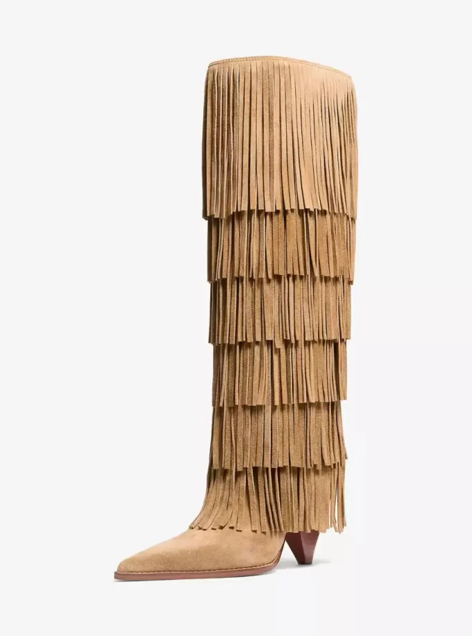 Wysokie buty zamszowe z frędzlami Jayla
