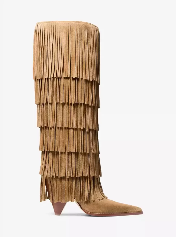 Wysokie buty zamszowe z frędzlami Jayla