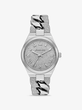 Zegarek Lennox Pavé w kolorze srebrnym Curb-Link