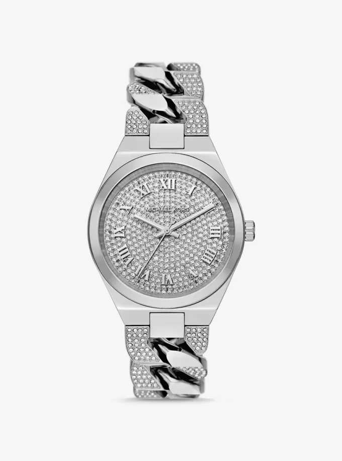Zegarek Lennox Pavé w kolorze srebrnym Curb-Link