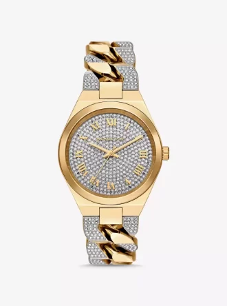Zegarek Lennox Pavé w kolorze złotym Curb-Link