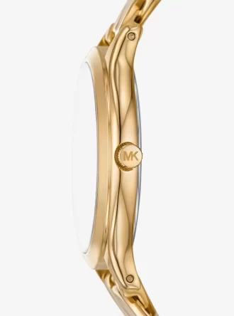 Zegarek Slim Runway w kolorze złotym Curb-Link