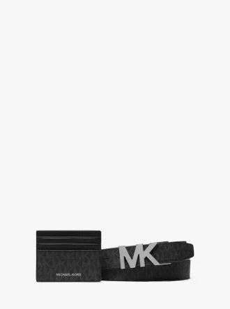 Zestaw prezentowy z etui na karty i paskiem z logo Signature