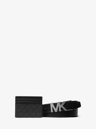 Zestaw prezentowy z etui na karty i paskiem z logo Signature